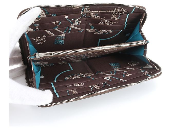 Hermès Cartera larga de seda Hermes Azap - vista 7