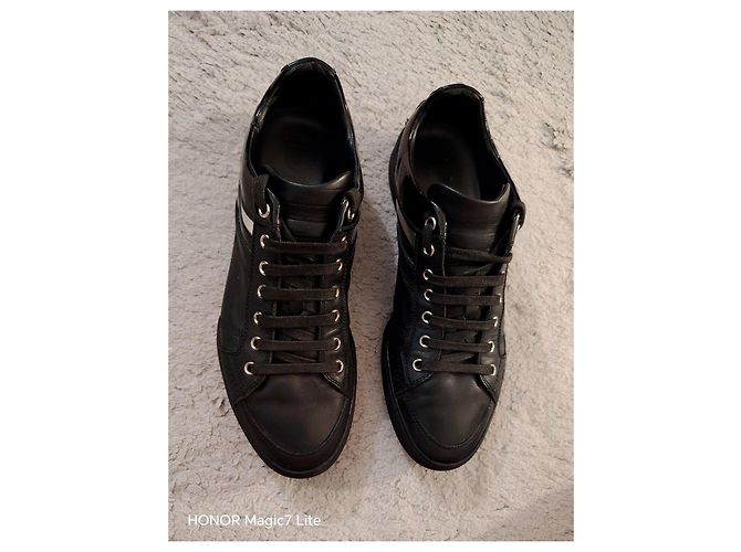 Christian Dior Sneakers Dior Homme in pelle nera e pelle verniciata - vista 11