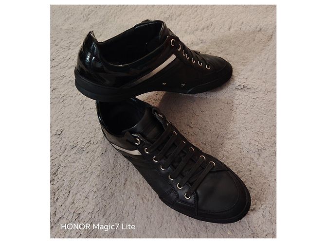 Christian Dior Sneakers Dior Homme in pelle nera e pelle verniciata - vista 3