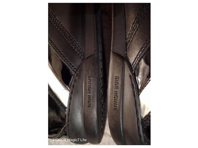 Christian Dior Sneakers Dior Homme in pelle nera e pelle verniciata - vista 7