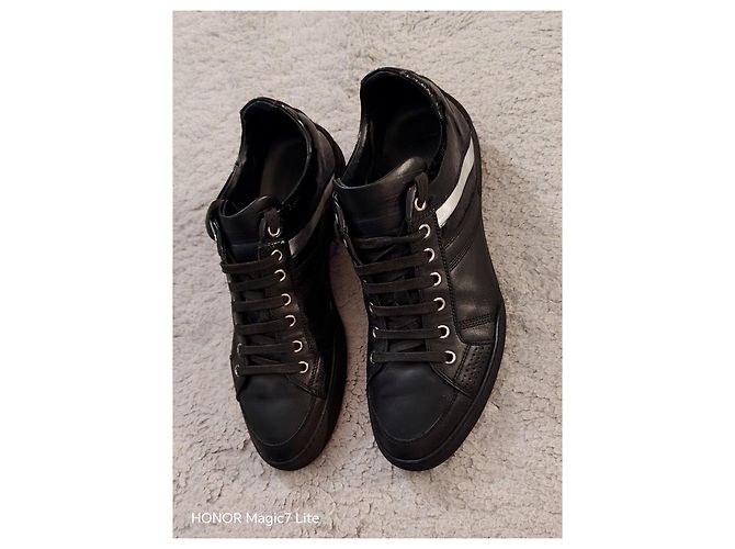 Christian Dior Sneakers Dior Homme in pelle nera e pelle verniciata - vista 9