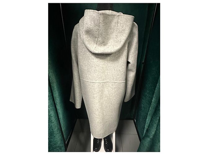 Weekend Max Mara Grey hooded wool coat - view 2