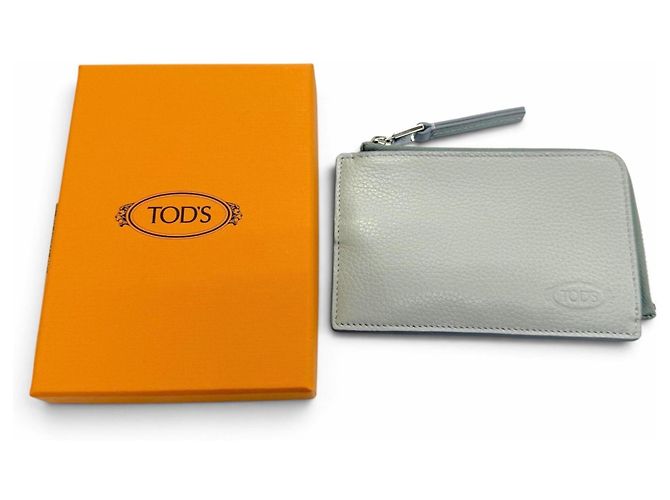 Tod's Light Gray Leather Card Case - view 2