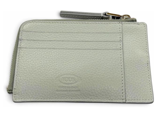 Tod's Light Gray Leather Card Case - view 3