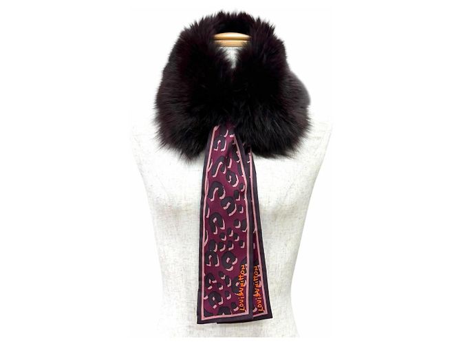 Chal de seda y piel de zorro Bordeaux Louis Vuitton - vista 2