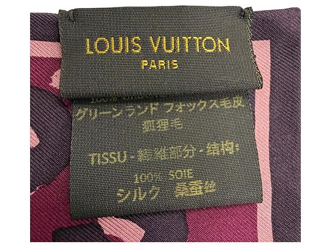 Chal de seda y piel de zorro Bordeaux Louis Vuitton - vista 9