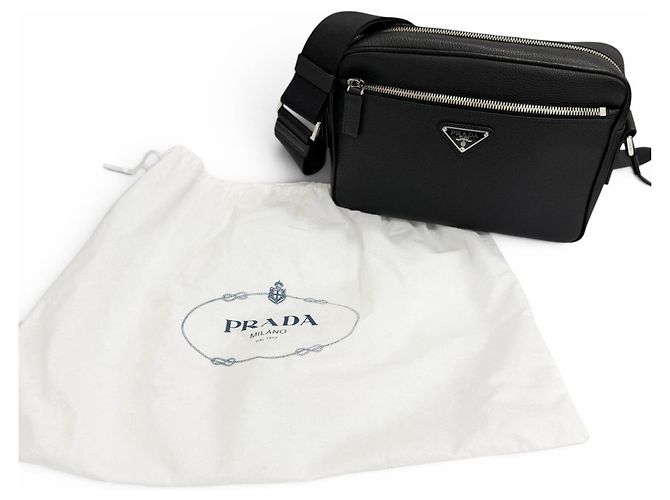 Borsa a tracolla Prada 2VH094 in pelle con logo triangolare - vista 2