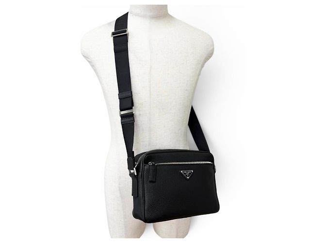 Borsa a tracolla Prada 2VH094 in pelle con logo triangolare - vista 3