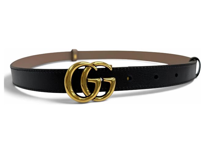 Gucci GG Emblem Reversible Slim Leather Belt - view 2