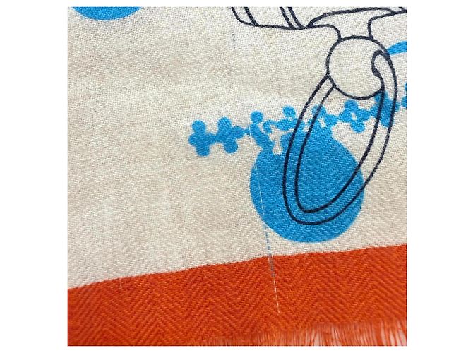 Hermès Hermes Rectangle Colliers de Chiens Cashmere Silk Shawl - vista 10