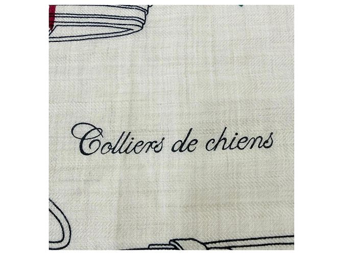 Hermès Hermes Rectangle Colliers de Chiens Cashmere Silk Shawl - vista 7