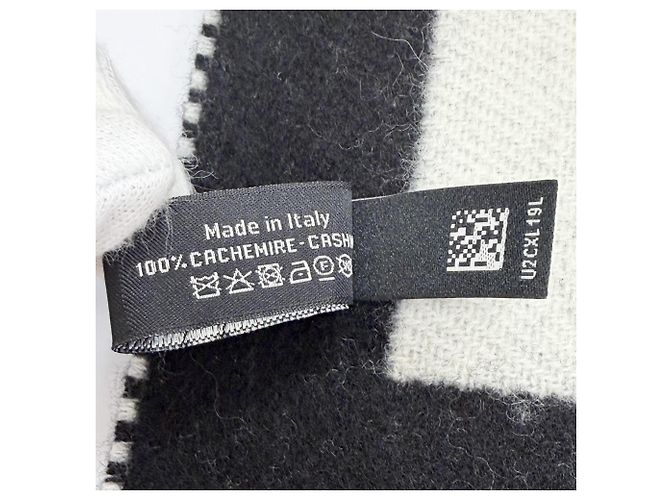 Sciarpa lunga bicolore con frange in cashmere Chanel - vista 7