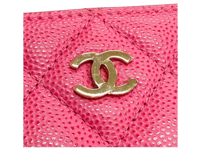 Timeless Portafoglio lungo Chanel in pelle di vitello granulata rosa - vista 10