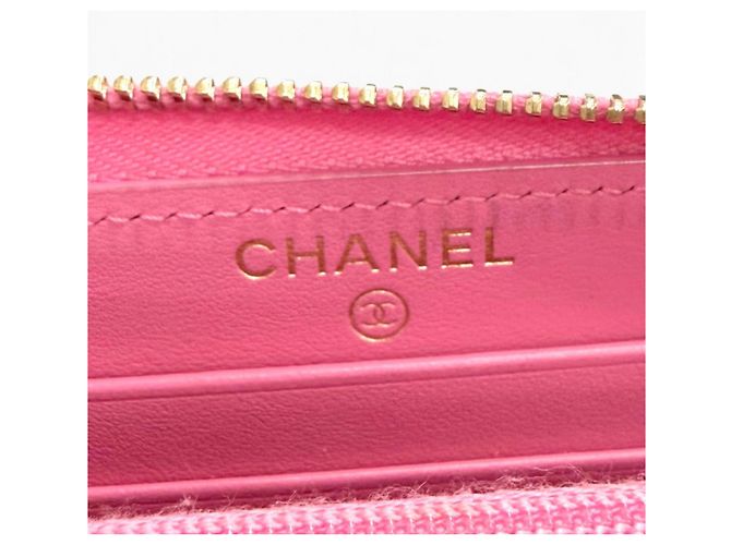 Timeless Portafoglio lungo Chanel in pelle di vitello granulata rosa - vista 11
