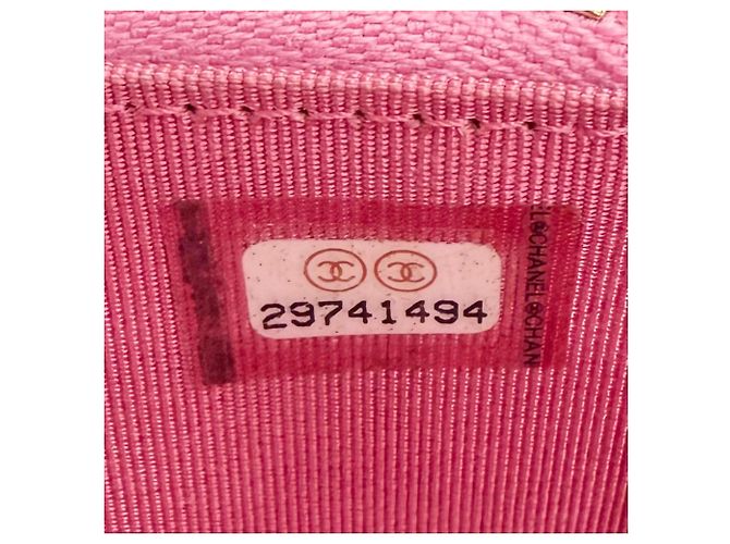 Timeless Portafoglio lungo Chanel in pelle di vitello granulata rosa - vista 13