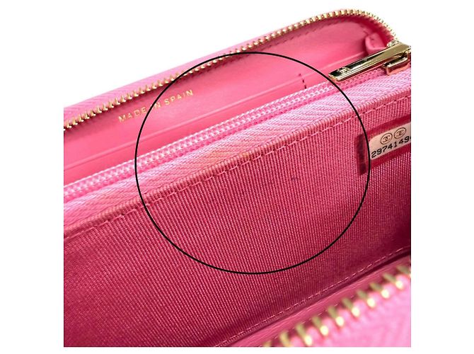 Timeless Portafoglio lungo Chanel in pelle di vitello granulata rosa - vista 15