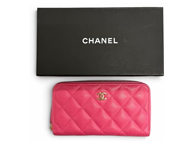 Timeless Portafoglio lungo Chanel in pelle di vitello granulata rosa - vista 2