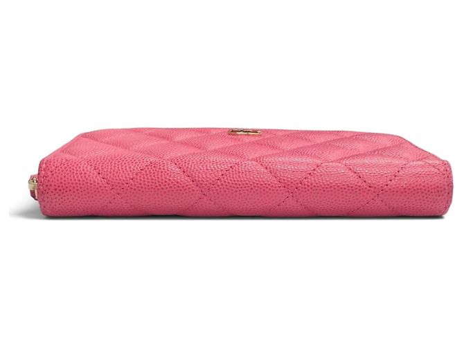 Timeless Portafoglio lungo Chanel in pelle di vitello granulata rosa - vista 4