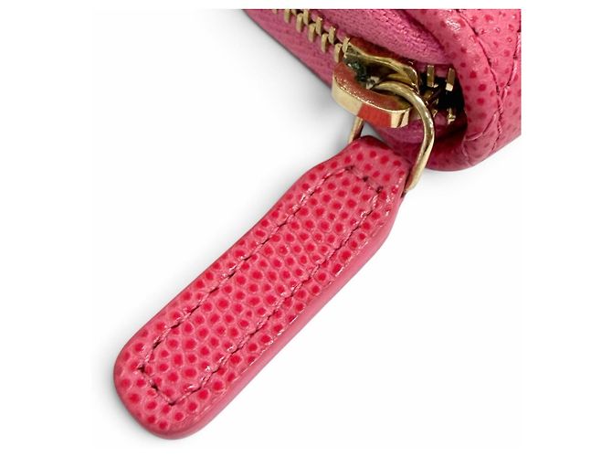 Timeless Portafoglio lungo Chanel in pelle di vitello granulata rosa - vista 8