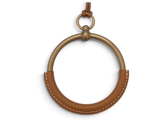 Hermès Hermes Grand Loop Halskette aus Leder Gold Bronze - Ansicht 4