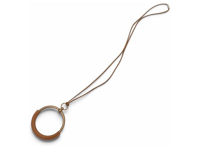 Hermès Hermes Grand Loop Halskette aus Leder Gold Bronze - Ansicht 5