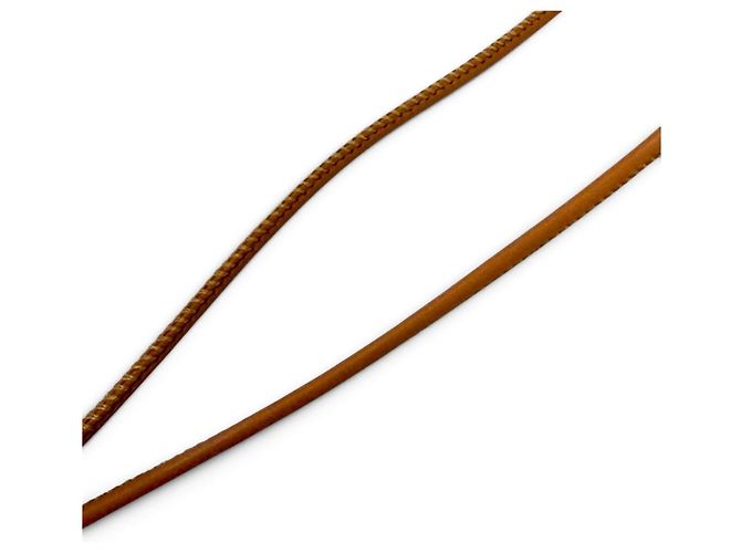 Hermès Hermes Grand Loop Halskette aus Leder Gold Bronze - Ansicht 6