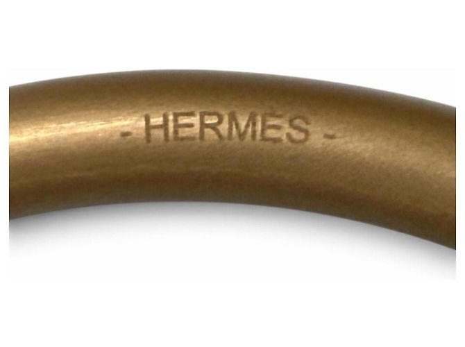Hermès Hermes Grand Loop Halskette aus Leder Gold Bronze - Ansicht 8