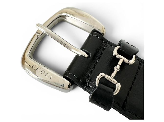 Cinturón de piel Gucci con hebilla Horsebit - vista 9