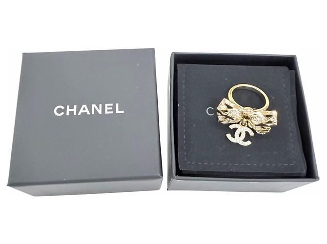 Anel Chanel B24B Coco Mark Ribbon Rhinestone - vista 2