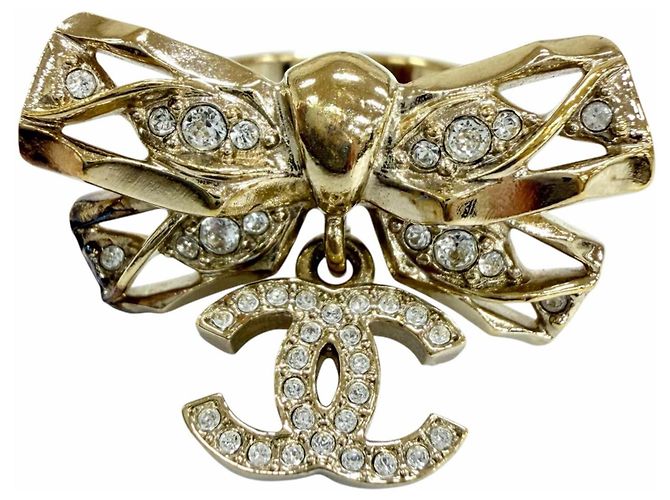 Anel Chanel B24B Coco Mark Ribbon Rhinestone - vista 3