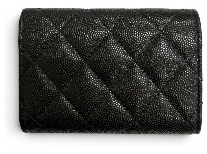 Timeless Chanel Black Grained Calfskin Tri-fold Wallet - view 2