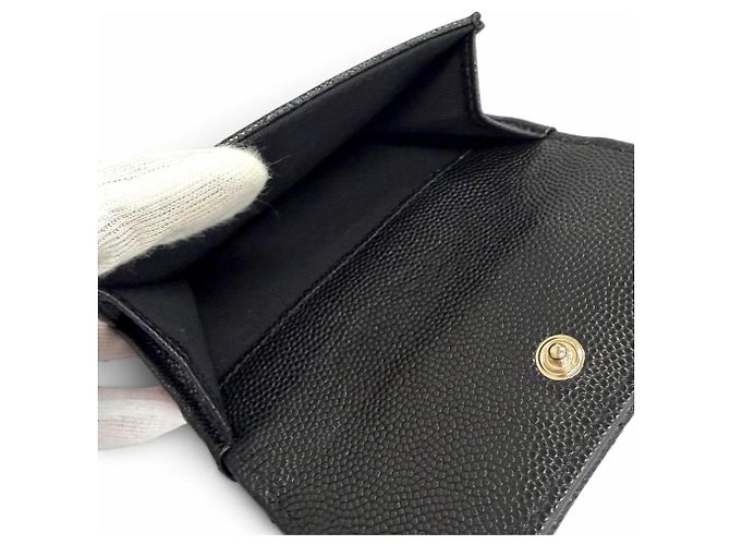 Timeless Chanel Black Grained Calfskin Tri-fold Wallet - view 6