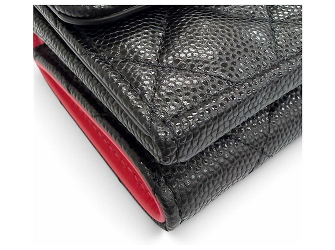 Timeless Chanel Black Grained Calfskin Tri-fold Wallet - view 7