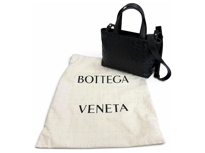 Borsa a tracolla Bottega Veneta in pelle nera - vista 2