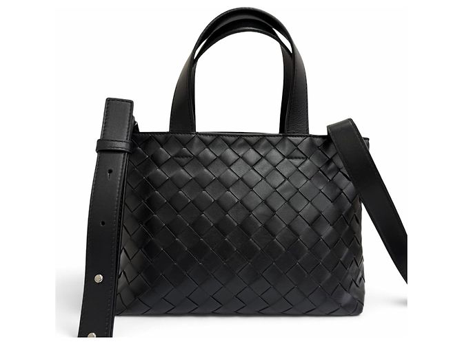 Borsa a tracolla Bottega Veneta in pelle nera - vista 4