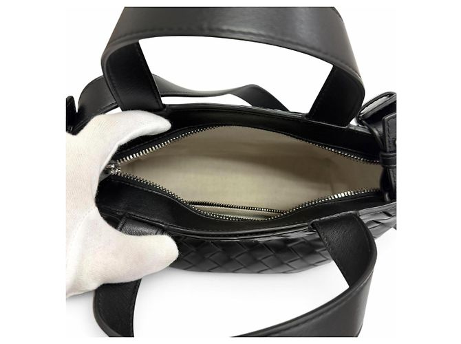 Borsa a tracolla Bottega Veneta in pelle nera - vista 7