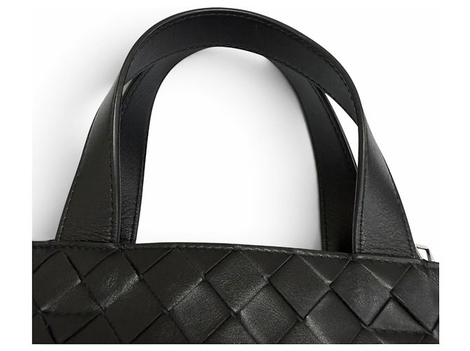 Borsa a tracolla Bottega Veneta in pelle nera - vista 9