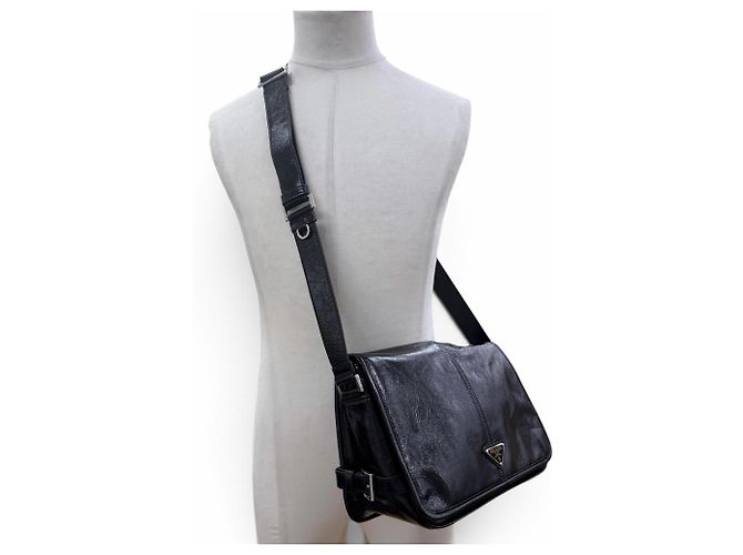 Prada 2VD073 Soft Looks Leather Triangle Logo Shoulder Bag - view 2