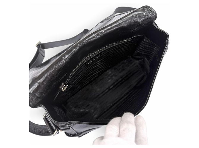 Prada 2VD073 Soft Looks Leather Triangle Logo Shoulder Bag - view 7