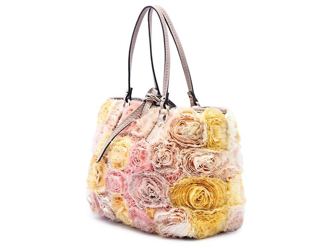 Piccola borsa Tote Rosier in seta beige Valentino - vista 2
