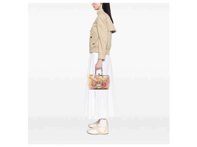 Piccola borsa Tote Rosier in seta beige Valentino - vista 6
