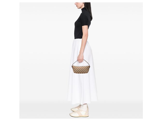 Gucci Beige GG Canvas Boat - vista 6