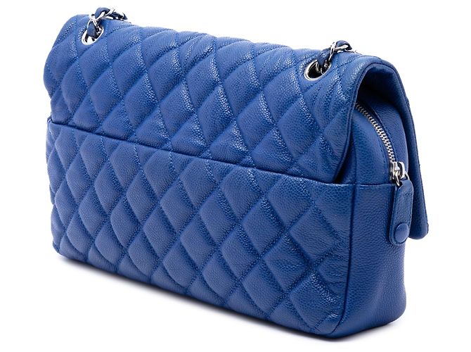 Chanel Blue Jumbo Quilted Caviar Easy Flap - vue 2