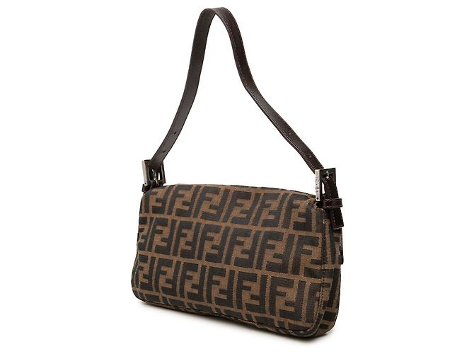 Borsa Baguette Fendi in canvas Zucca marrone - vista 2