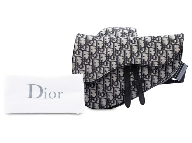 Dior Saddle Crossbody aus blauer Oblique Canvas - Ansicht 7