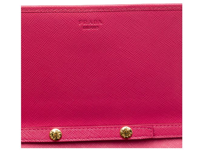 Prada Pink Saffiano Wallet on Chain - view 5