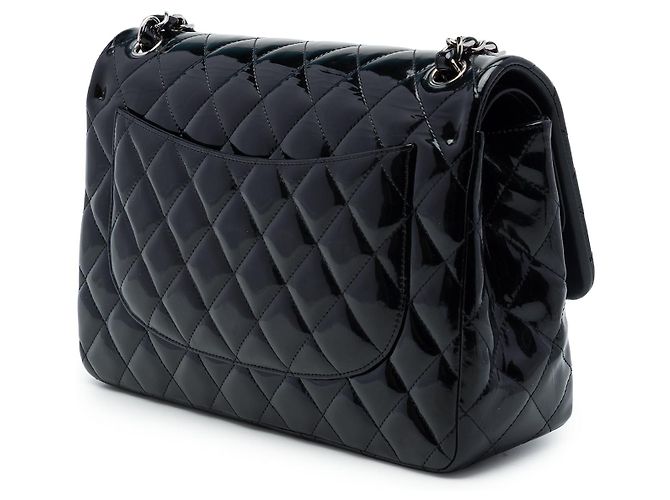 Chanel Black Jumbo Classic Patent Double Flap - Ansicht 2