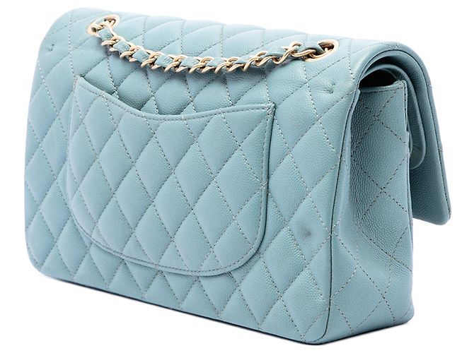 Chanel Blue Medium Classic Iridescent Caviar Double Flap - vista 2