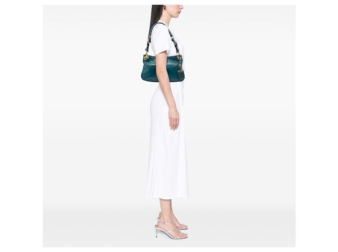 Sac à épaule Prada Blue Vitello Shine - vue 5