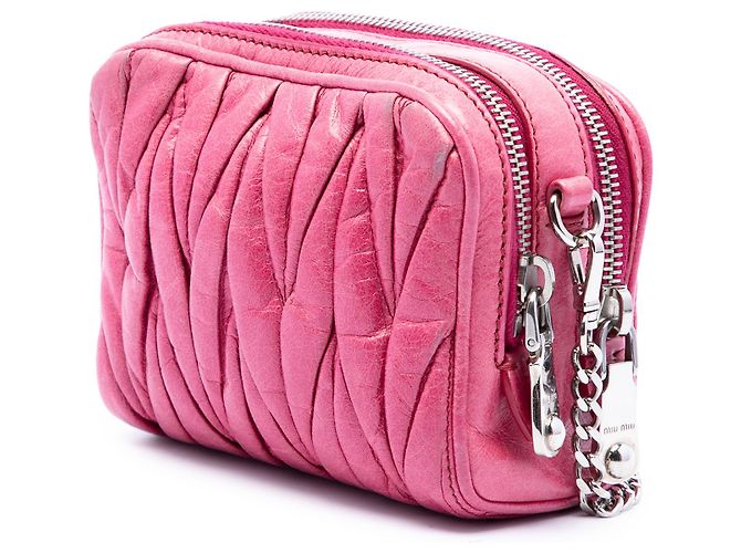 Miu Miu Pink Matelasse Nappa Double Zip Crossbody - vista 2